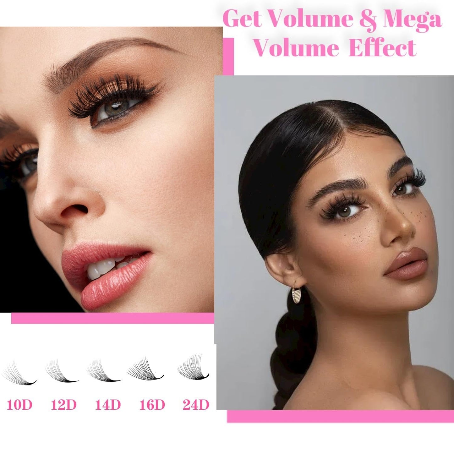 TDANCE Premade Fans Eyelash Extensions 320 Fans Pre Made Fans Lash Extensions Middle Stem Heat Bonded Premade Lash Fans Volume Lash Extensions(320-10D-0.05-D-13mm)