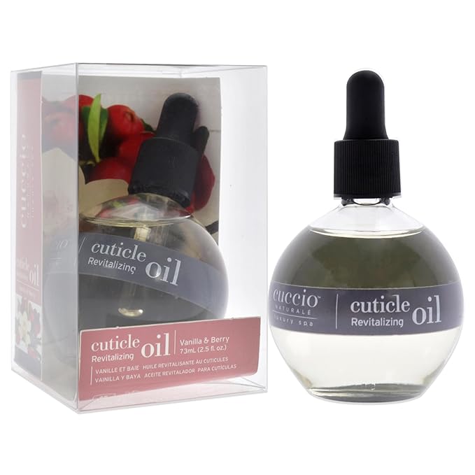 Cuccio Naturale Cuticle Oil - Vanilla & Berry Revitalizing Hydrator - Repair Skin & Nails - Paraben & Cruelty-Free - 2.5 Oz (Pack of 2)