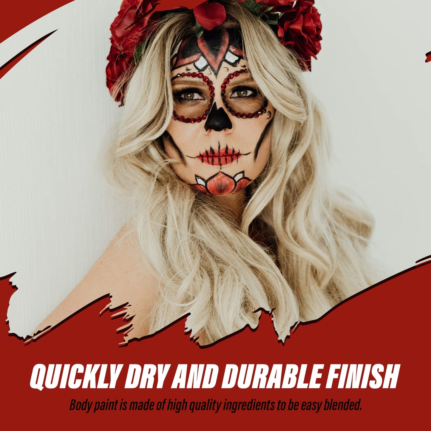 MANIC PANIC Vampire's Kiss Red Face & Body Paint for Halloween Costumes - Cream Halloween Makeup for Costumes & Cosplay - Smooth, Blendable & Full Coverage, Vegan