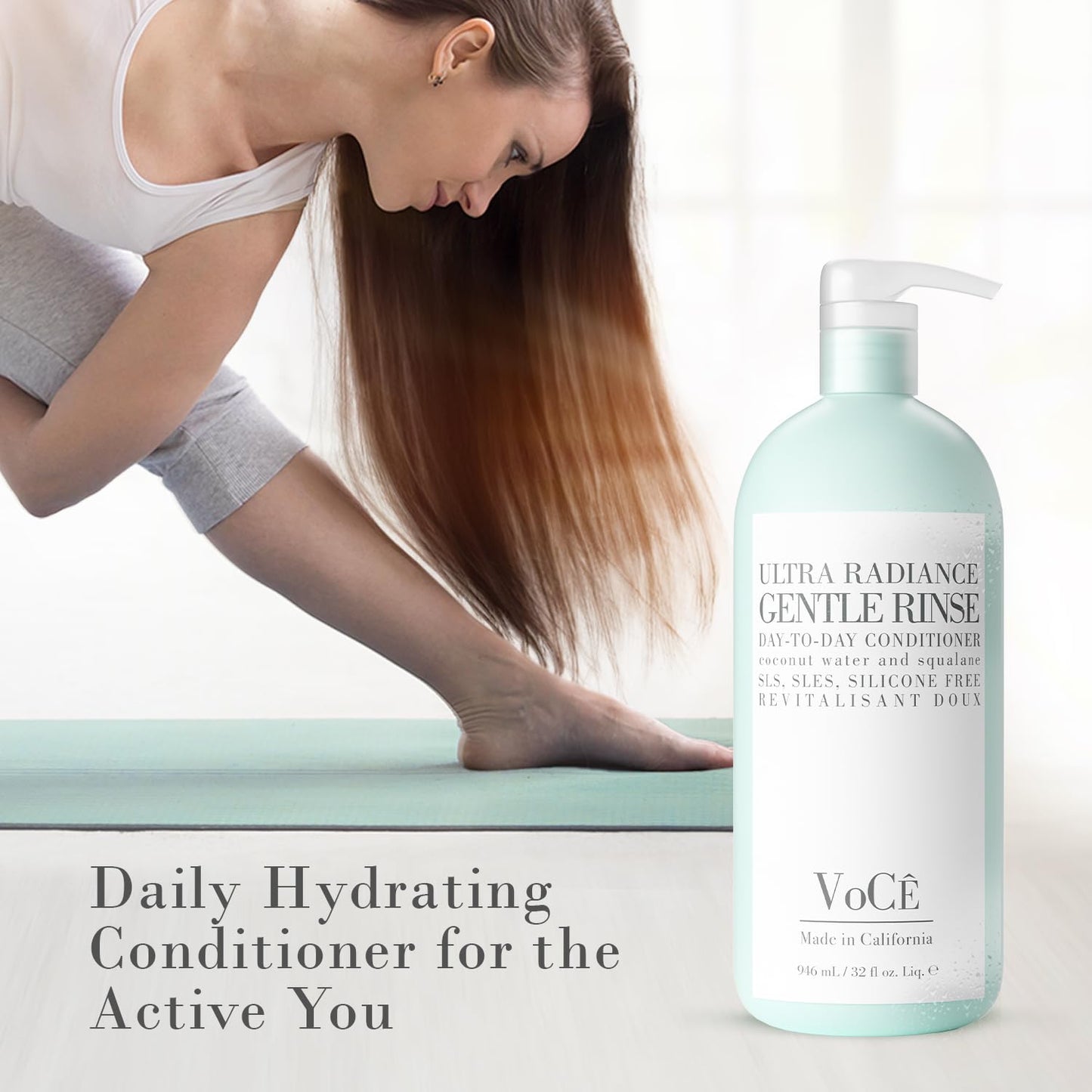 VoCÊ Haircare Gentle Conditioner | Natural, Vegan, Hydrating, Color-Safe, Silicone-Free, Sulfate-Free, & Cruelty-Free Hair Product with Coconut Water, Olive Fruit Oil and Squalane – 32 oz | 946 mL