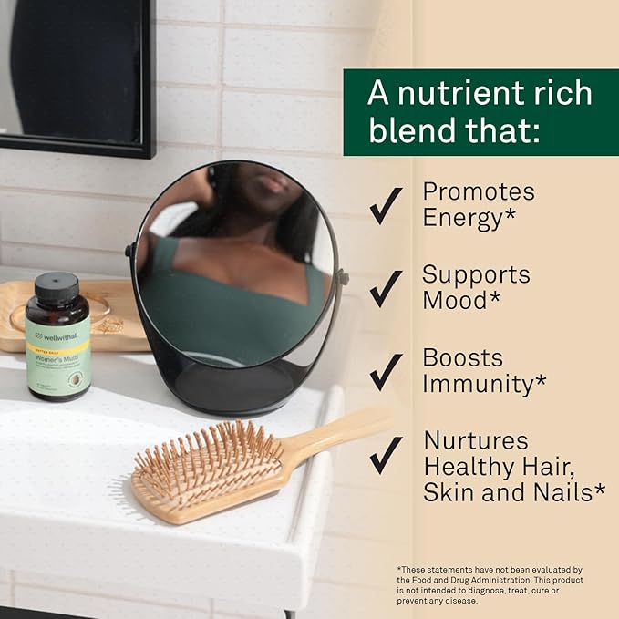 Women’s Multivitamin | Daily Supplement with Essential Vitamins, Minerals & Iron | Supports Immunity, Heart Health, Bone Health, Energy & Mood | Major Allergen - Free | 60 Tablets