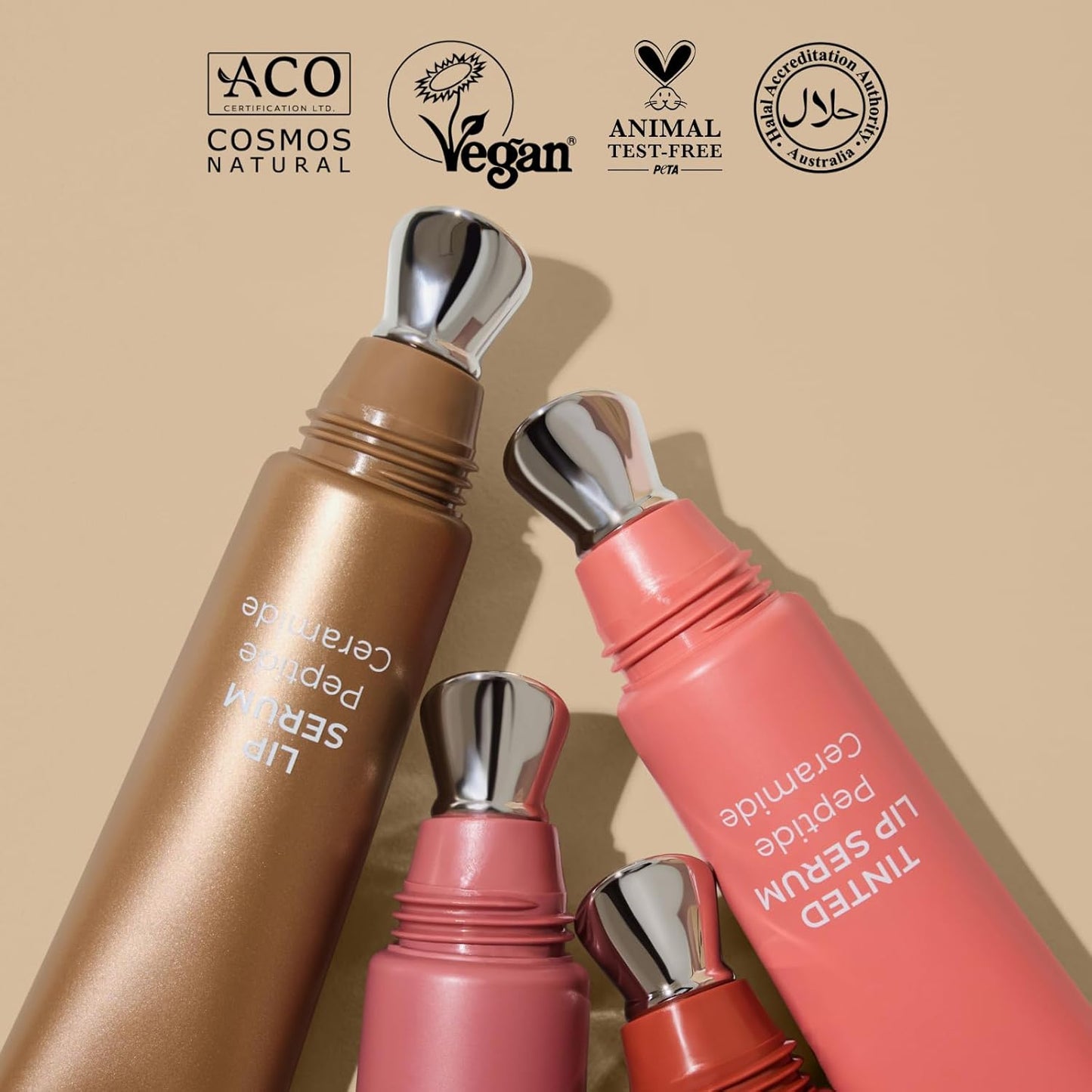 INIKA Organic Tinted Lip Serum | Ceramide + Peptide Infused, Sheer Wash of Color, Plumps, Softens, Smooths, Hydrates + Repairs. Natural & Vegan (Rosewood)