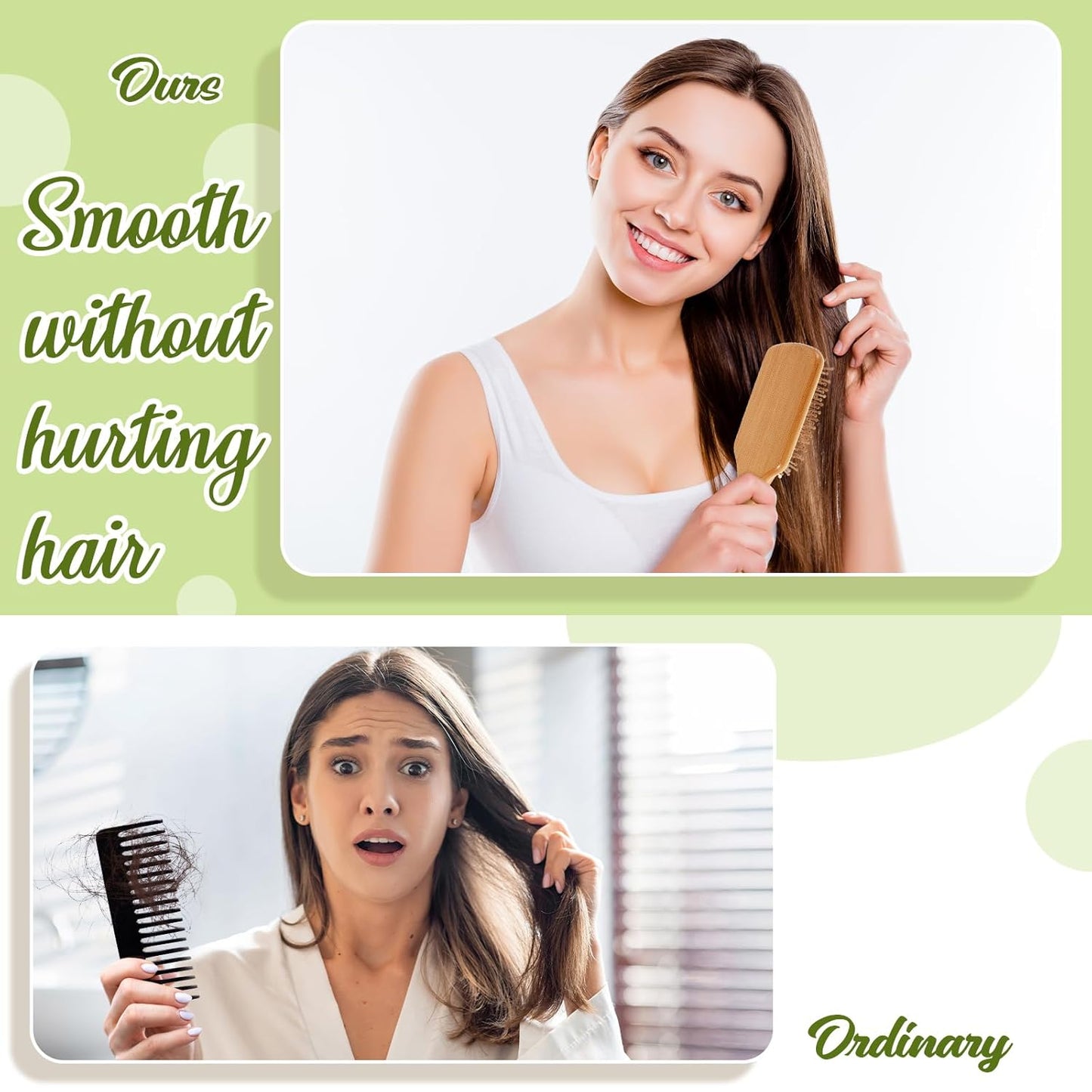 Tessco for you 12 Pcs Christmas Bamboo Hair Brushes Thanksgiving Bulk Wooden Paddle Brush Scalp Massage Bristle Anti Static Engraving DIY Gift for Women Wedding(9.65'' X 3.35'',White)