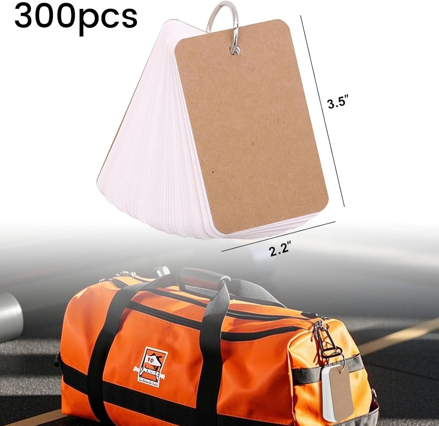 Koogel 300PCS Index Cards with Rings, 2.2 x 3.5 Inch, Small Flash Cards for Studying, Portable Blank Study Notecard for School Office Home Organization, Durable Study To Do List Note Taking Supplies