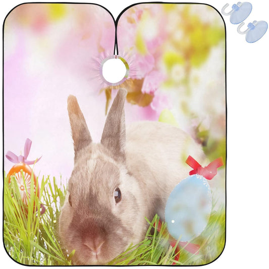 visesunny Barber Cape Funny Rabbit Easter Polyester Hair Cutting Salon Cape Apron Anti-Static Haircut Water-Resistant Shaving Cloth Beard Shaving Bib Hairdressing Cape