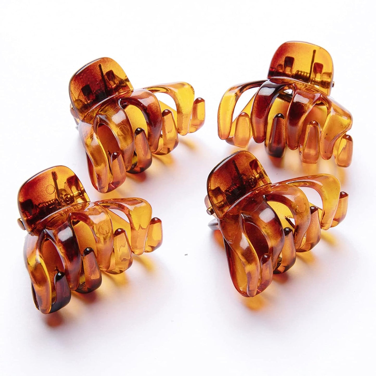 Cobahom 24 Pcs Small Hair Claw 1.2 Inch Plastic Hair Clips Mini Grip Octopus Clips Styling Accessories for Women and Girls (Brown)