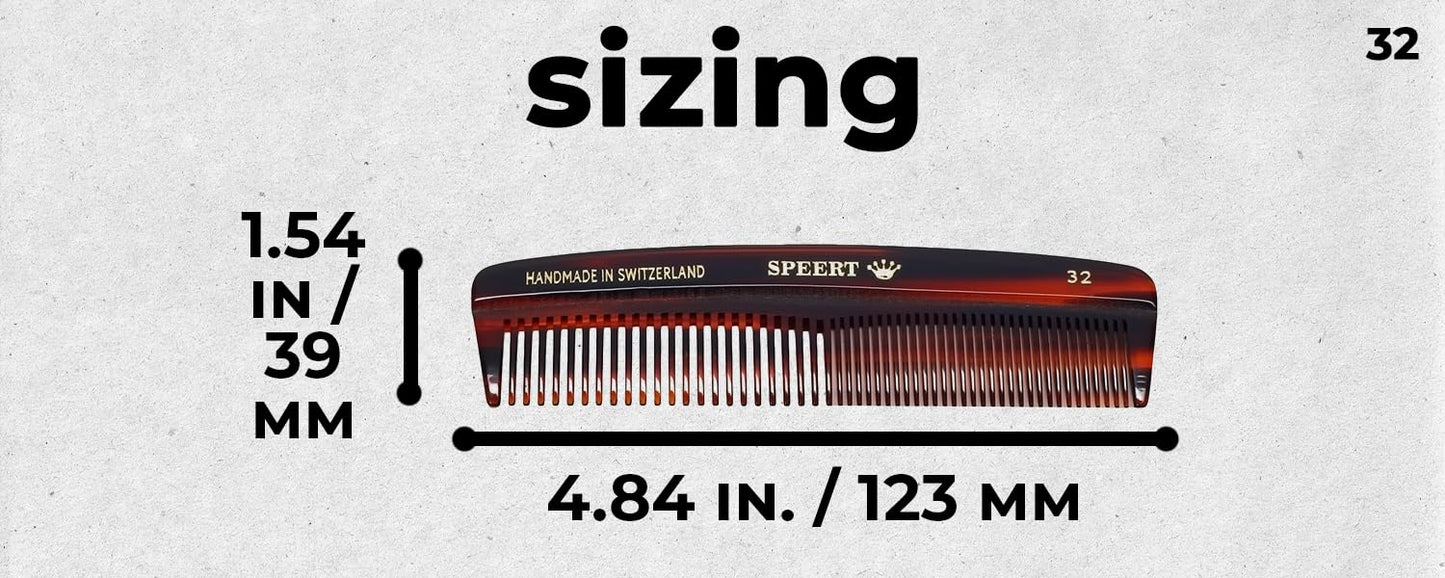 #32 Handmade Wide Narrow Tooth Comb Tortoise Havana Acetate Thick Coarse Curly Thin Fine Straight Hair Detangling Parting Grooming Teasing Hair Styling Hairdresser Barber Hairdressing Wet Dry