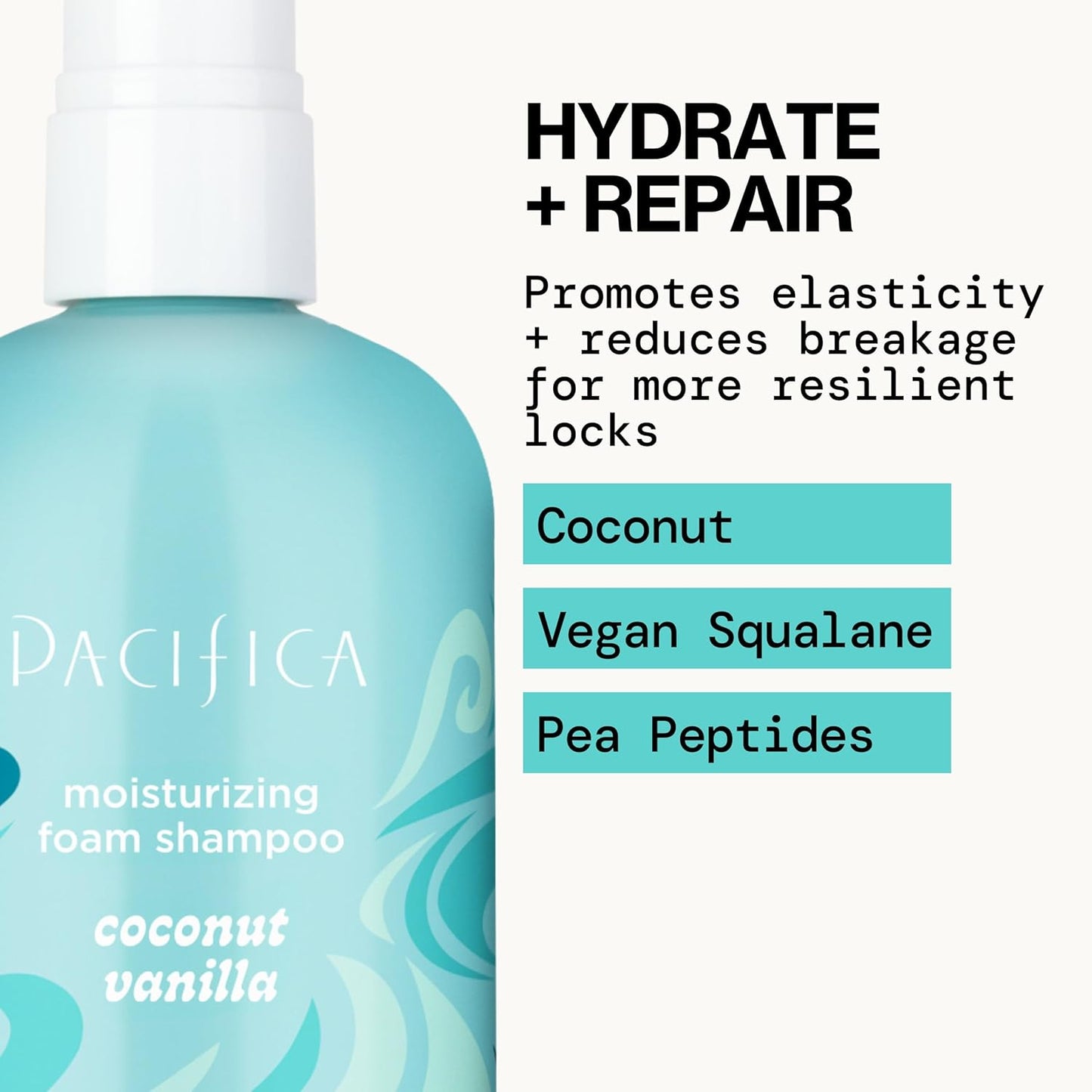 Pacifica Coconut Vanilla Moisturizing Foam Shampoo – Hydrating Foaming Shampoo for Dry, Dull or Damaged Hair, Lightweight Lather, Sulfate-Free Clean Beauty Vegan & Cruelty-Free Dermatologist Tested