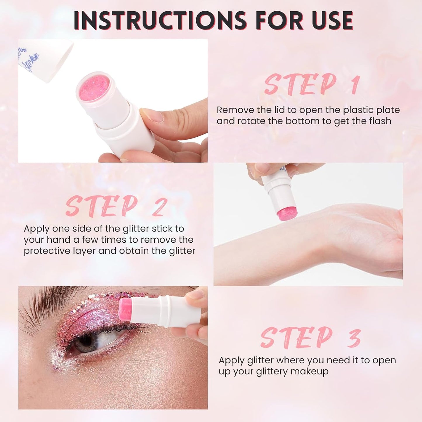 Blue Body & Face Glitter Makeup Stick, Multiuse Waterproof Glitter Gel for Face Body Hair Eye Lip, Holographic Sequins Paint Stick, Mermaid Accessories Makeup