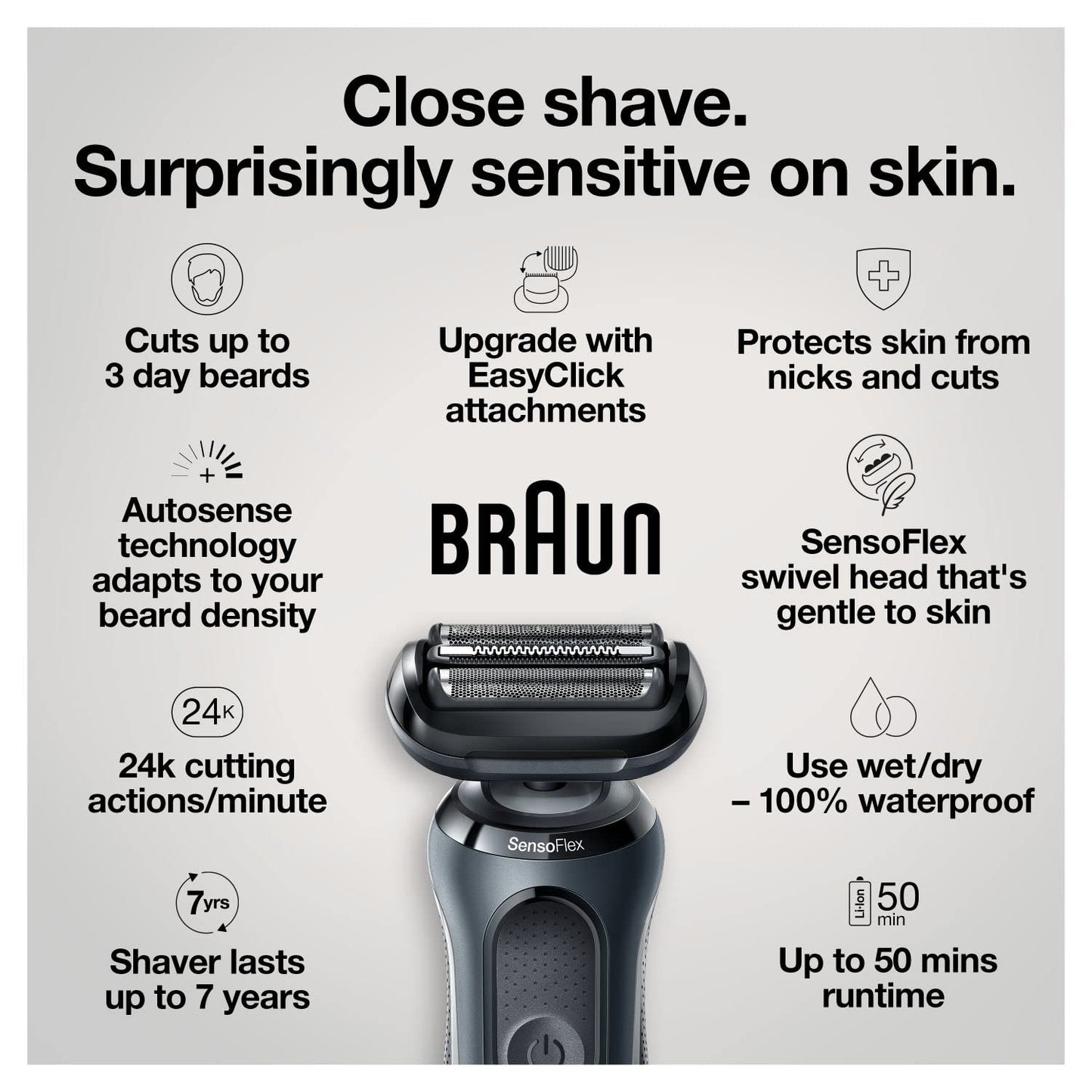 Braun Series 6 6075cc Electric Shaver with SmartCare Center and Precision Trimmer, Wet & Dry, Rechargeable, Cordless Foil Shaver, Black