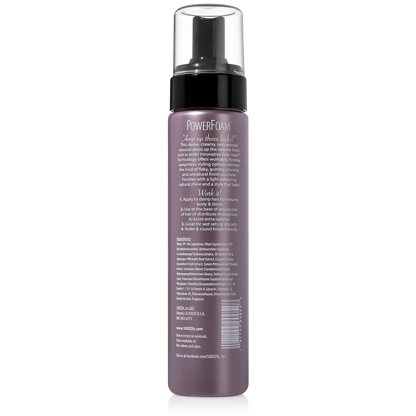 SUDZZfx Powerfoam Styling Souffle - Non-Aerosol Thickening Mousse for Curly Hair - Travel Size Foam for Black Women & Men