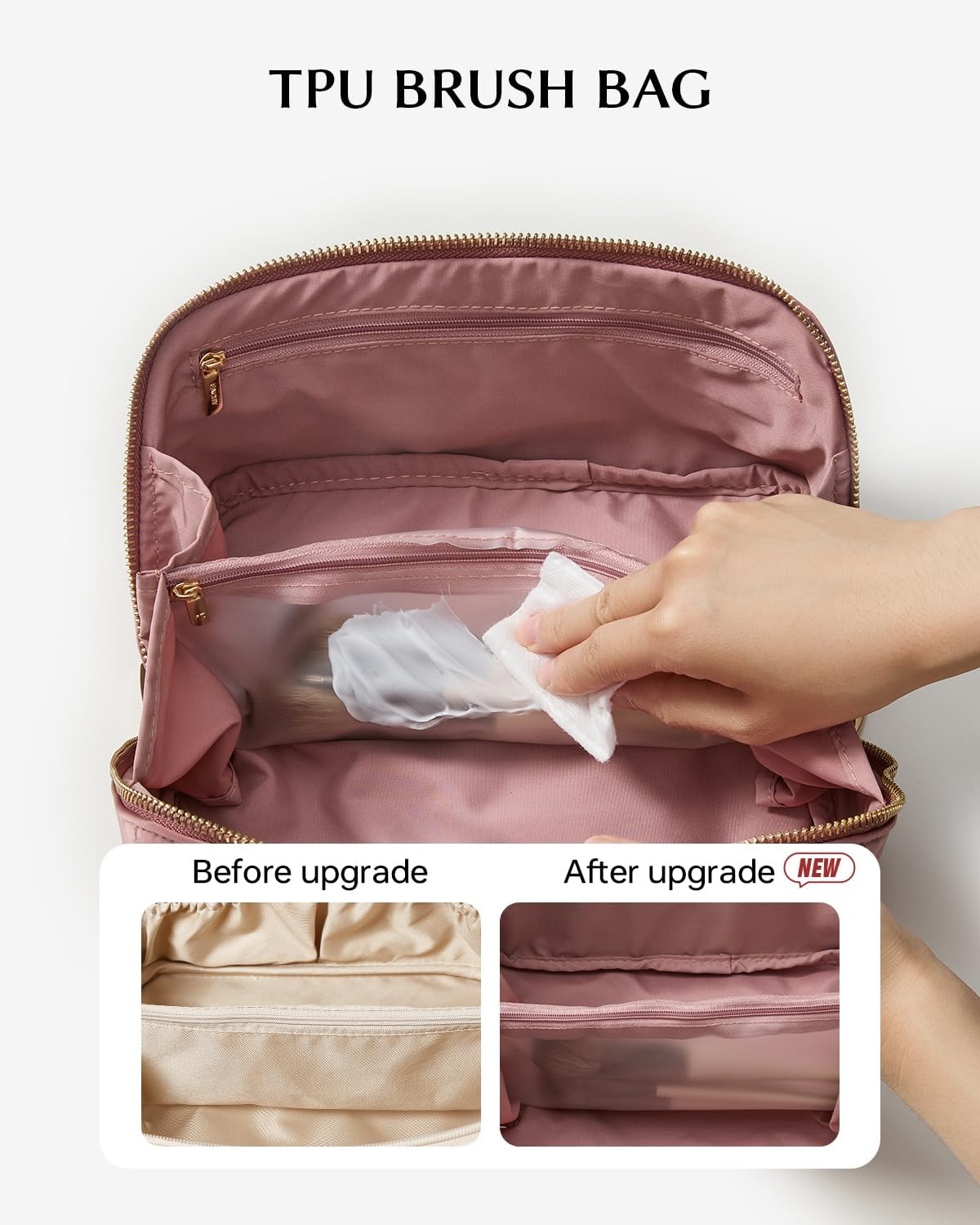 EACHY Travel Makeup Bag,Large Capacity Cosmetic Bags for Women,Waterproof Portable Pouch Open Flat Toiletry Bag Pattern Makeup Bag