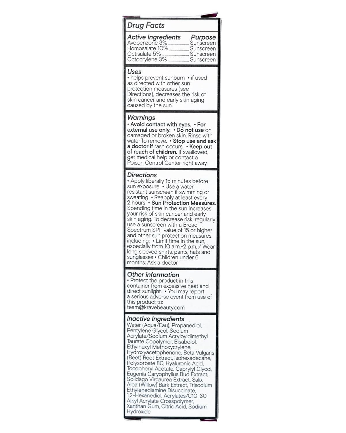 KraveBeauty Beet The Sun SPF 40 PA+++ Broad Spectrum Sunscreen, Daily Non-Greasy Chemical SPF, No White Cast or Pilling, For All Skin Types, Vegan & Cruelty Free, 1.7 fl oz