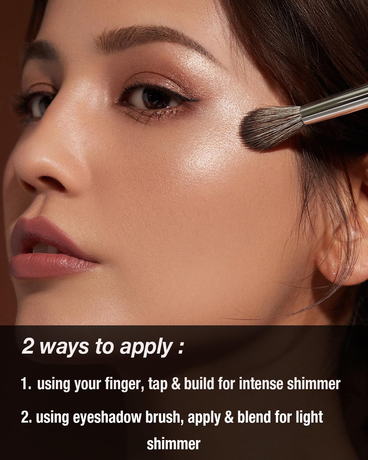 Glitter Shimmer Eyeshaow, Pigmented, Soft, Smooth Formula, Blendable Sparkly Eye Shadow Eyeliner Palette Makeup, Long-lasting Metallic and Shimmer Finish, Champagne Gold