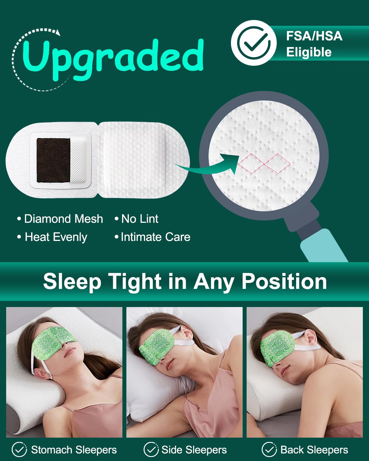 16 Packs Steam Eye Masks for Dry Eyes, Self Heating Warm Compress for Eyes Fatigue & Puffiness Relief, Disposable Heated Eye Mask Travel Essentials, Spa Relaxation Set for Women Christmas, Unscented