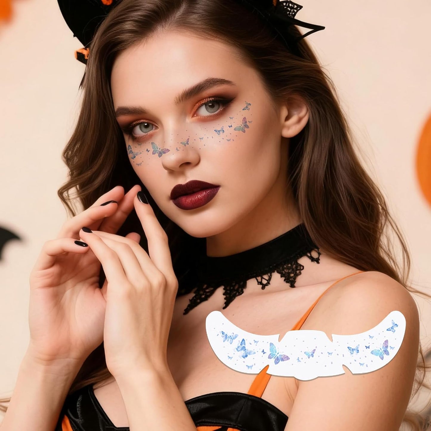 Temporary Tattoos Adult: Glitter Freckles & Star Face | Body Glitters with Face Glitter for Women Girls - Country Concerts Festival Rave Accessories (Pretty butterfly)