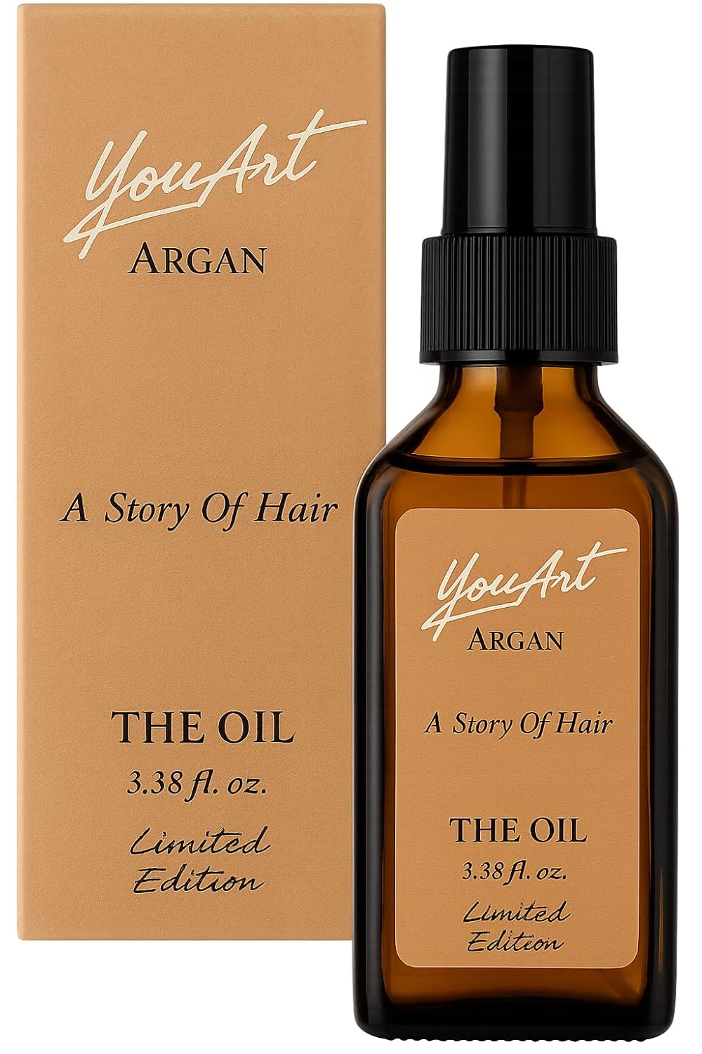 YouArt Organic Argan Hair Oil, Limited Edition, 3.88 fl.oz, Nourishing Treatment for Dry Hair
