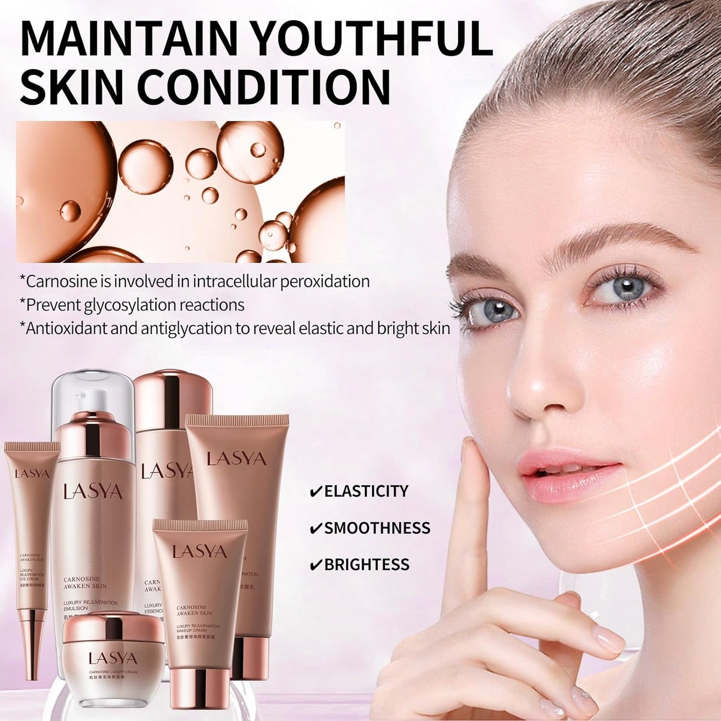 Revitalizing Skin Care Set, 6Pcs Anti Aging Face Care Sets for Women, Firming Skin, Shrink Pores, Smooth Wrinkles, Hydrating Skin Care Set