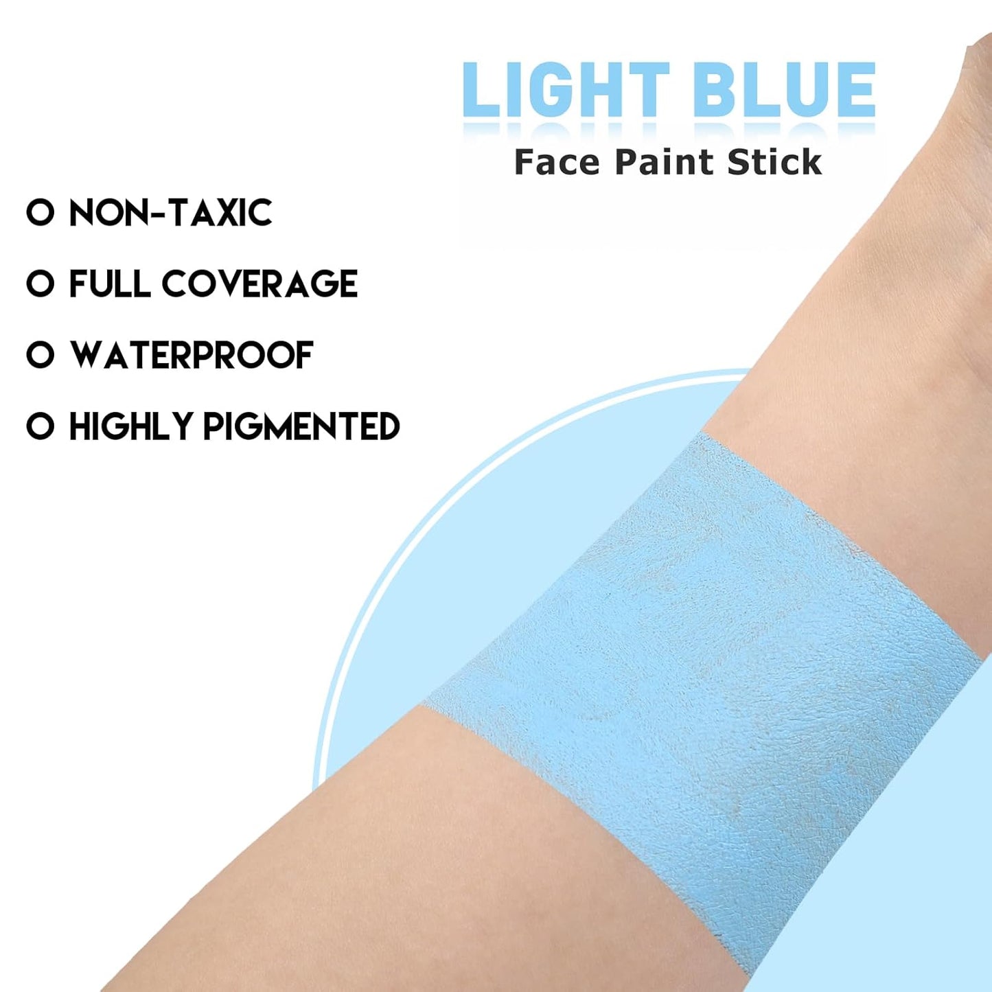 BOBISUKA Light Blue Face Paint Stick – Sweatproof Eye Black for Baseball Football Softball Sports, High Coverage Halloween Makeup Cosplay SFX – Ideal for Ice Fairy, Frost Spirit, Mermaid Looks