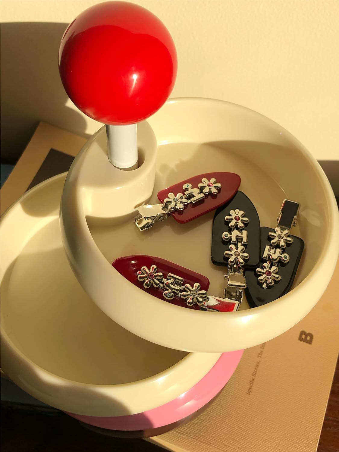 Tagi. Metal Floret Hair Clips, 2 Pack Hair Pins for Thick Hair Styling Accessories (Cherry Jam)