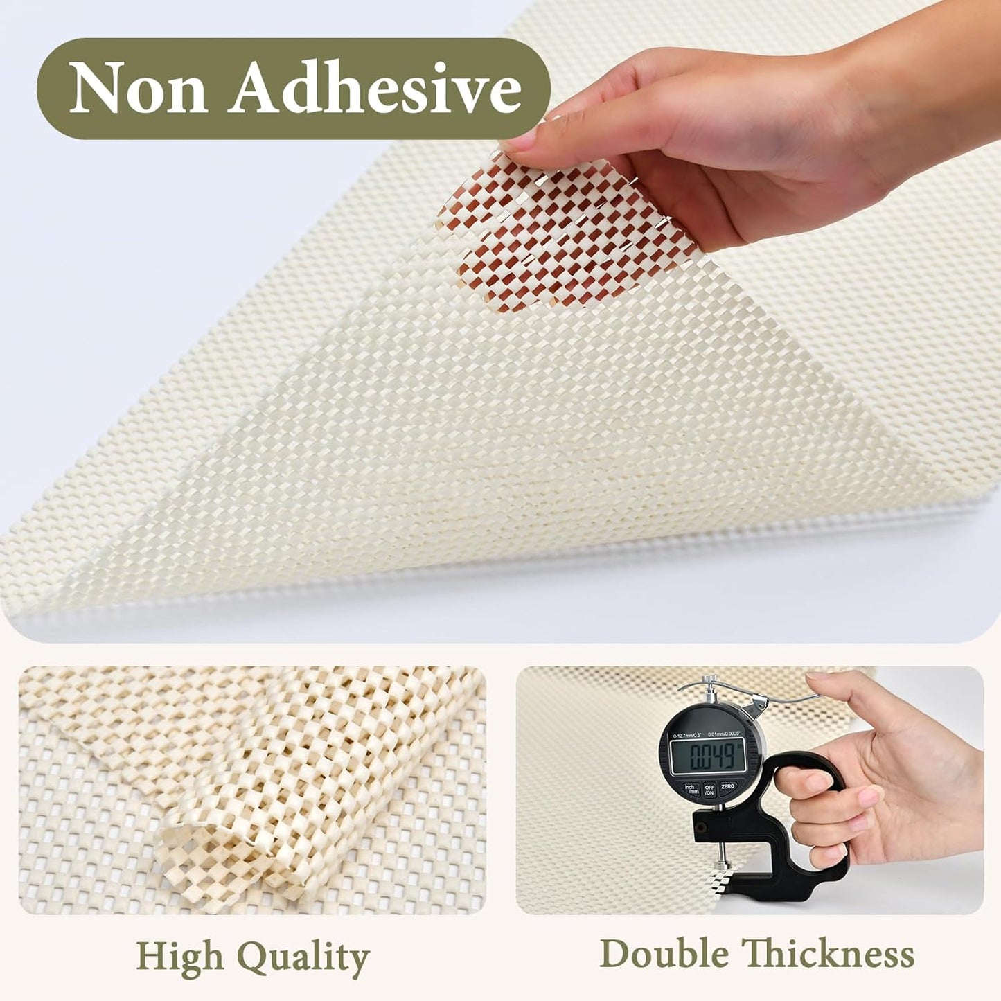 Shelf Drawer Liners for Kitchen Cabinets Non Adhesive Drawer Liner Thickened Refrigerator Liner White Quatrefoil Strong Non-Slip Paper for Tool Box, 23.6 x 236 Inches