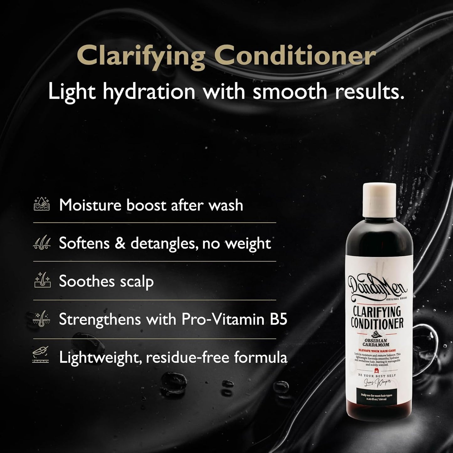 Tea Tree Clarifying Conditioner | Hydrating and Soothing Formula with Aloe Vera & Pro-Vitamin B5 | 11.83 oz (Obsidian Cardamom)