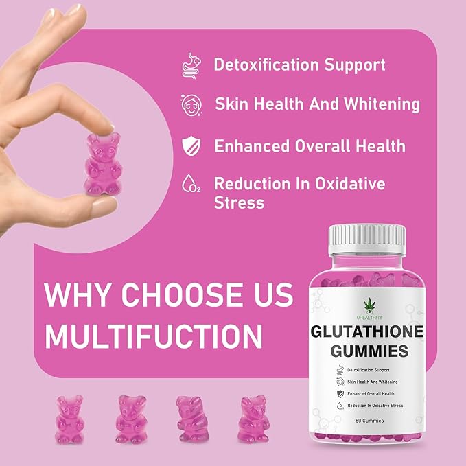 Glutathione Gummies - Skin Whitening Supplement for Women & Men Non-GMO Gluten-Free Glutathione Collagen Glow Gummies for Hair Skin Nails Muscle & Joint (1)