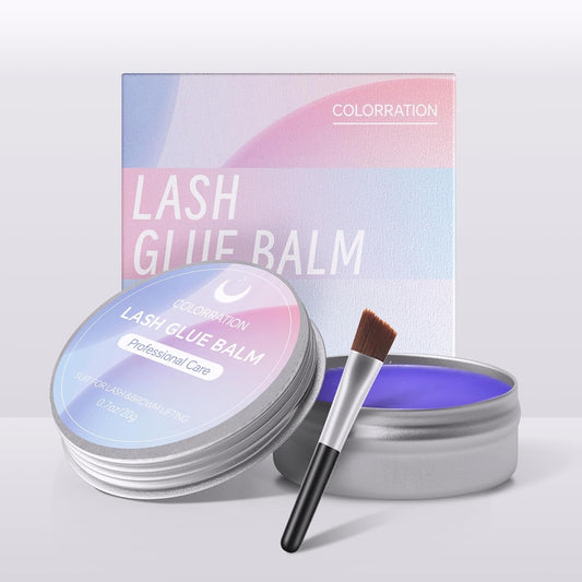 Lash Glue Balm,Eyelash Lift Adhesive Gel，Strong Viscosity and Quick Drying ，Strong Hold with 2 in 1 Treament of Lifting and Nourishing，Lash Lift Tools Strong fix for Lashes 0.71Oz/20G (Purple)