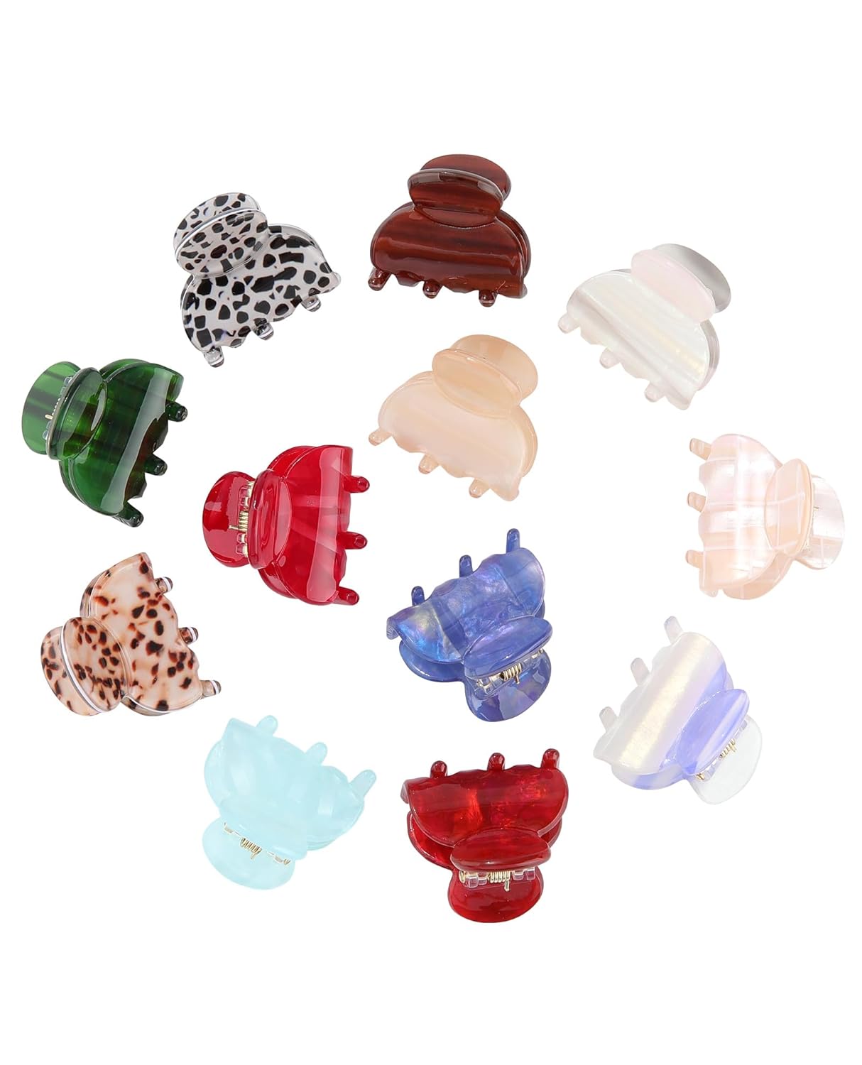 Claw Jaw Hair Clips 12PCS Small for Thin Hair Styling Mini Accessories Classic Clamp for Women Girls