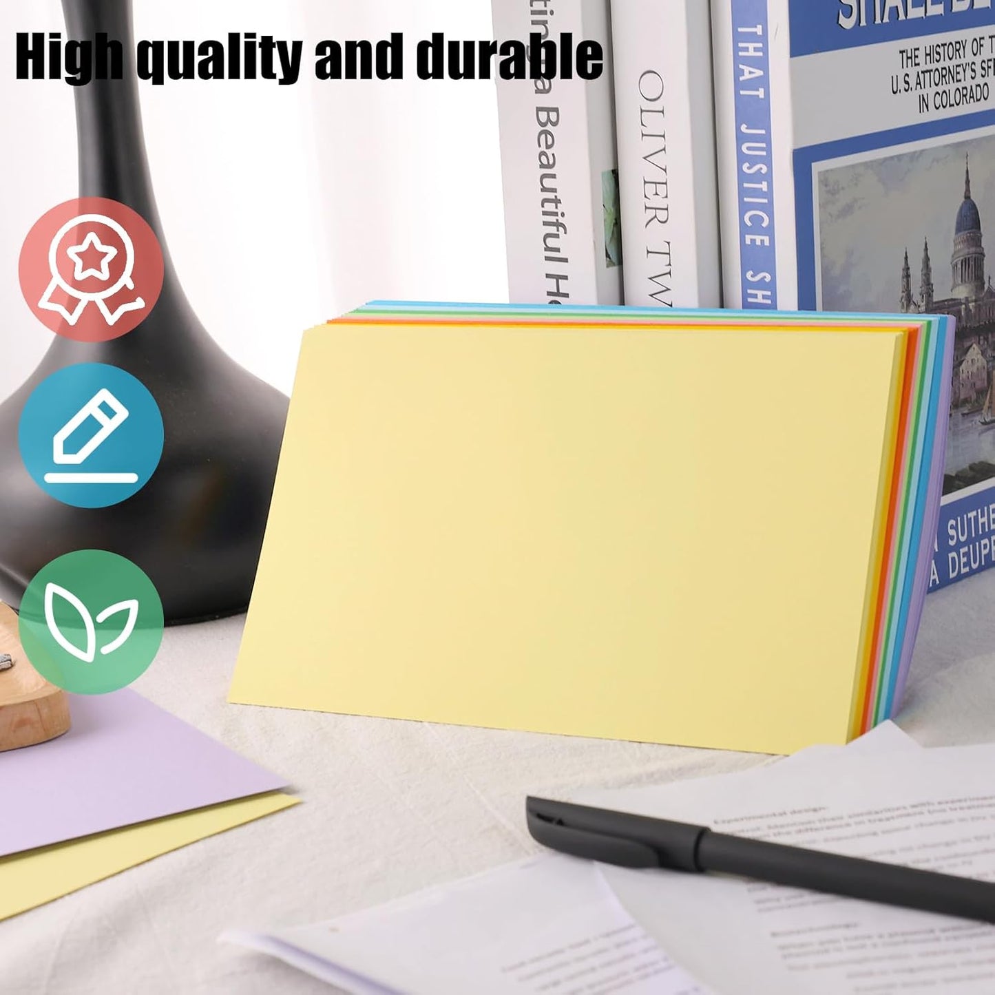 Koogel 180PCS Large Blank Index Cards 5x8, Colored Flash Cards Notecards for Back To School Learning Studying Classroom Office Note Taking Recipes Supplies, 9 Neon Colors