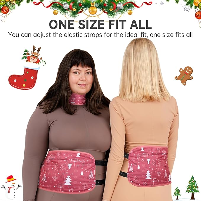 Leekalos Castor Oil Pack Wrap, Reusable Organic Castor Oil Packs for Liver Detox, Castor Oil Packs with Adjustable Elastic Strap for Christmas Gifts (Castor Oil Not Included) (Christmas Tree)