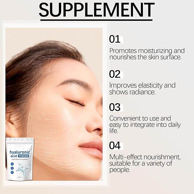 Hyaluronic Acid Powder, Hyaluronic Acid Serum, Anti-Aging Skincare, Water Soluble, Skin Hydration and Moisture Support
