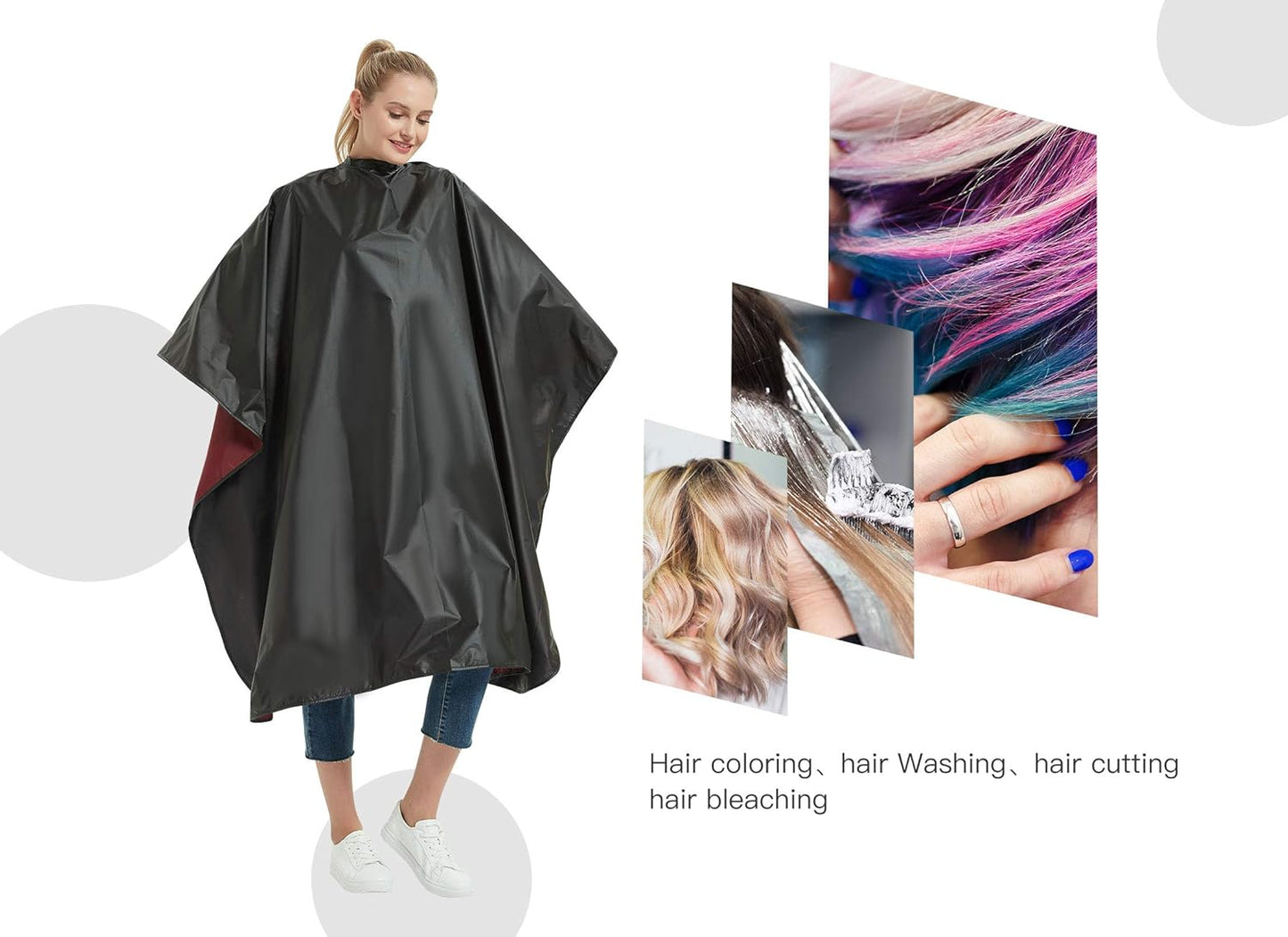PERFEHAIR All Purpose Styling Chemical Hair Cutting Cape, Salon Barber Stylist Coloring Shampoo Waterproof Clients Gown Smock Capes
