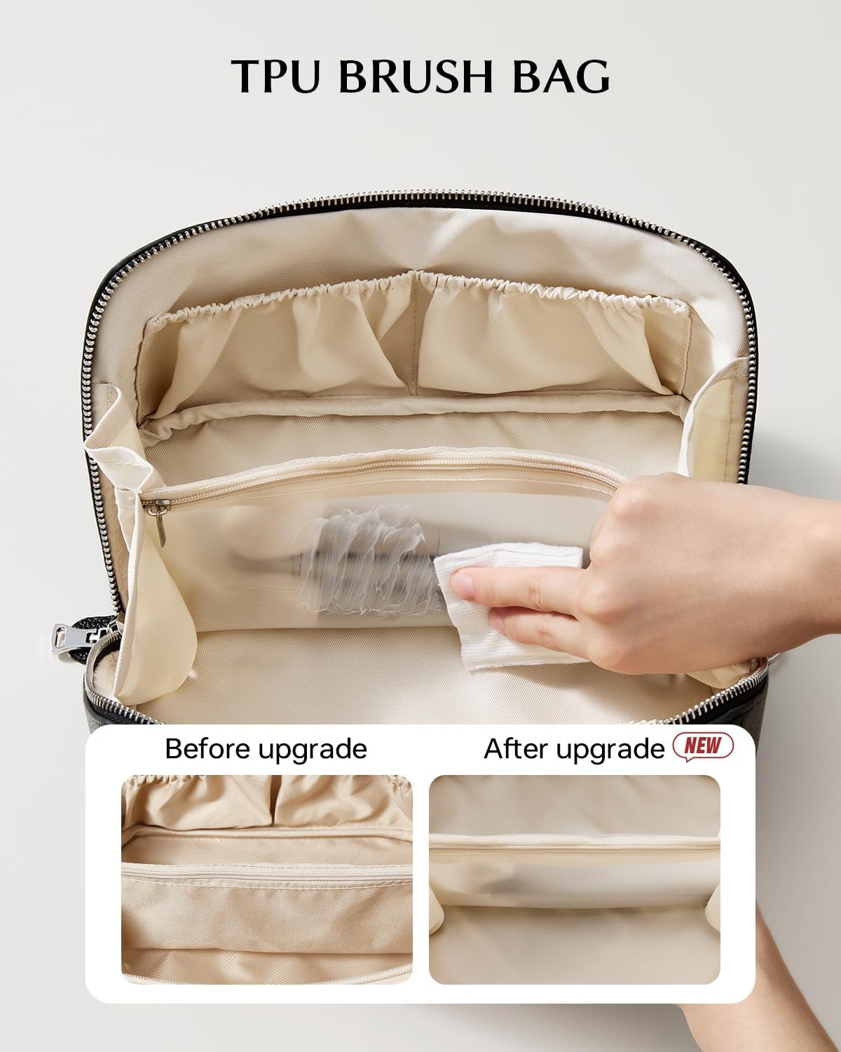 EACHY Travel Makeup Bag,Large Capacity Cosmetic Bags for Women,Waterproof Portable Pouch Open Flat Toiletry Bag Pattern Makeup Bag