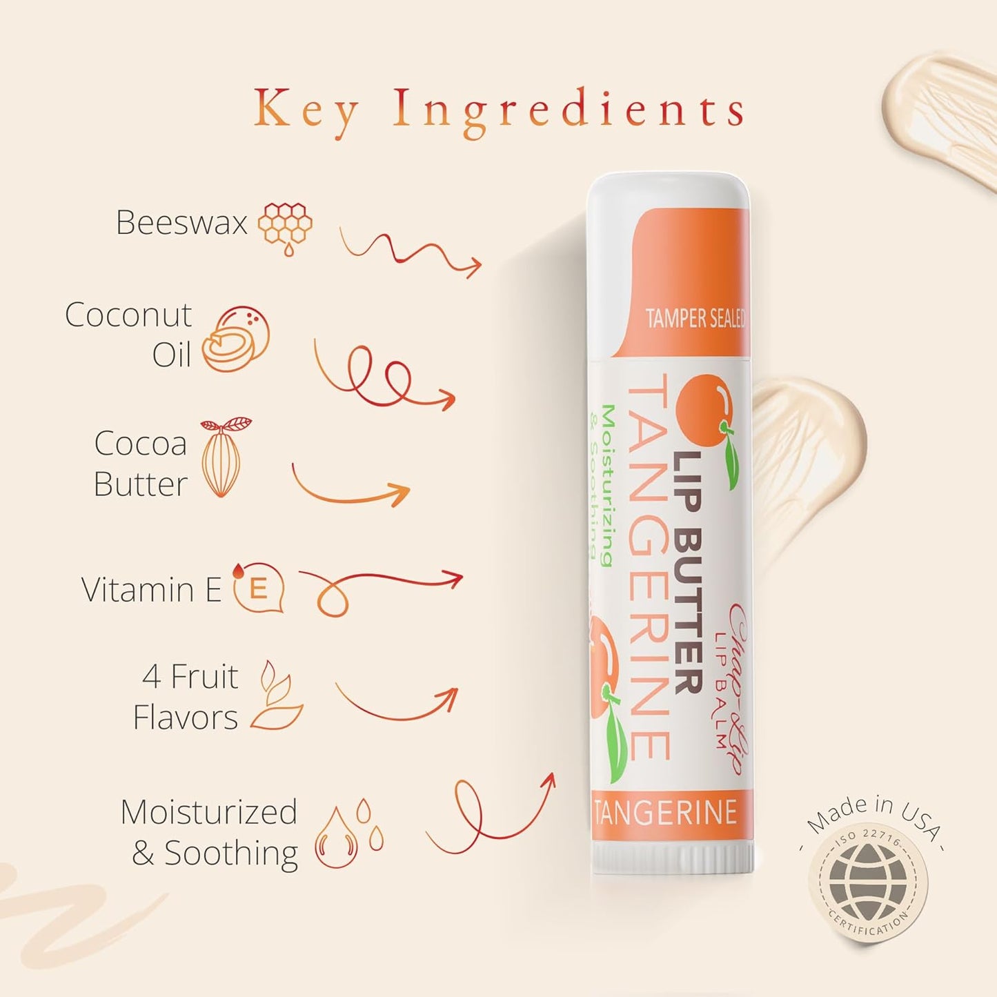 CHAP-LIP Original Lip Balm Hydrating Bulk Chap Stick with Fruit Flavors, Coconut Oil, and Cocoa Butter - Christmas Gift Stocking Stuffers Lip Therapy Pack for Men and Women - Made in the USA, 24 Pack