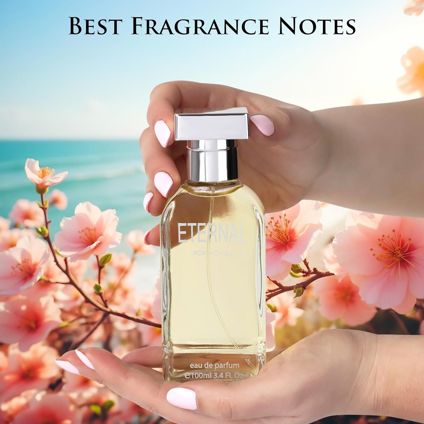 Eternal for Women - 3.4 Fluid Ounce Eau De Parfum Spray Refreshing Mix of Citrus Floral & Musk Fragrances Smell Fresh All Day Long Lovely Gift Occasions, Parfume for Women 100ml Bottle