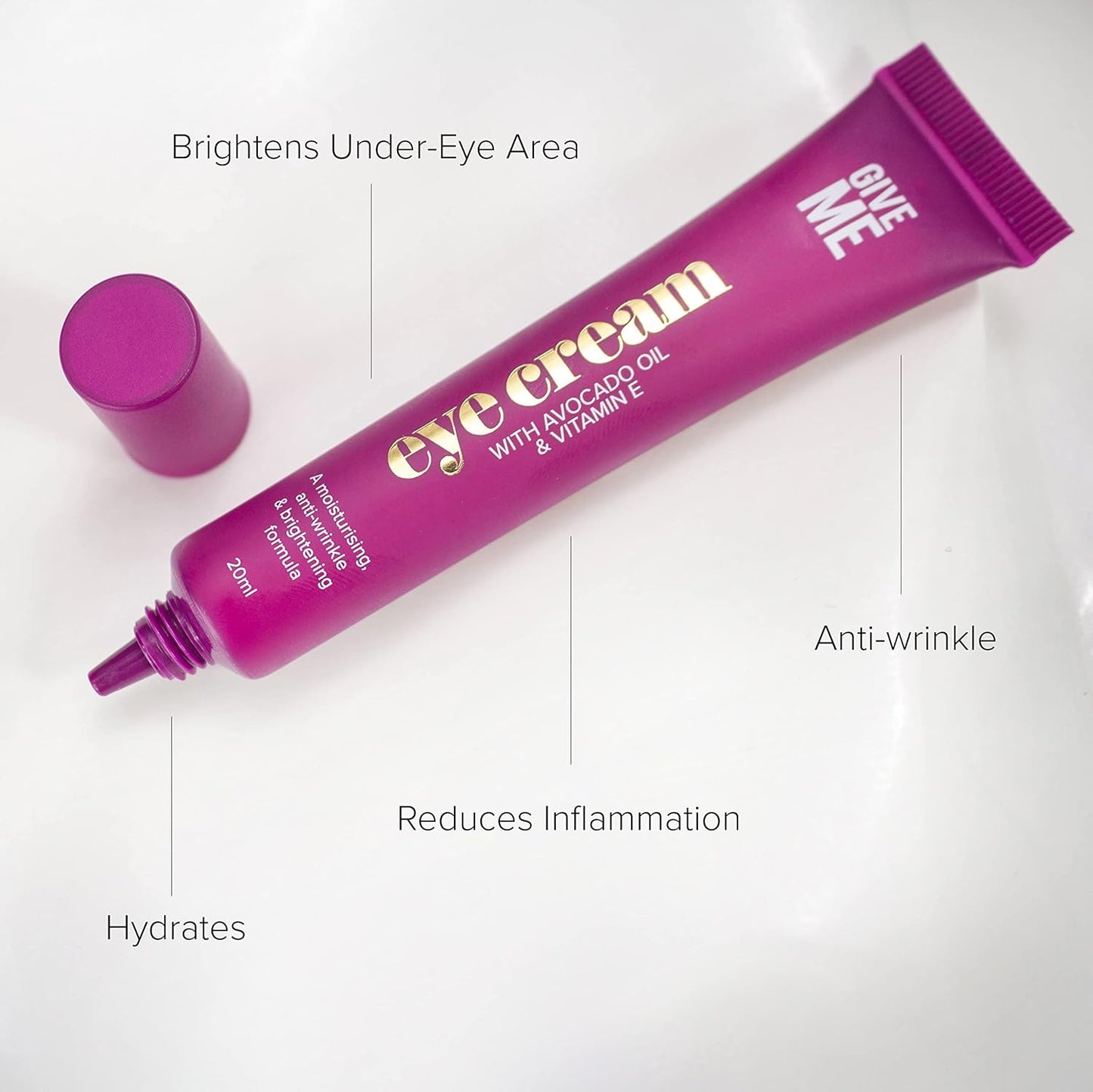 Give Me Cosmetics Eye Cream, Anti-Aging Brightening with Vitamin E, Anti-Wrinkle for Dark Circles and Puffy Eyes, Hydrates, Brightens, Reduces Inflammation