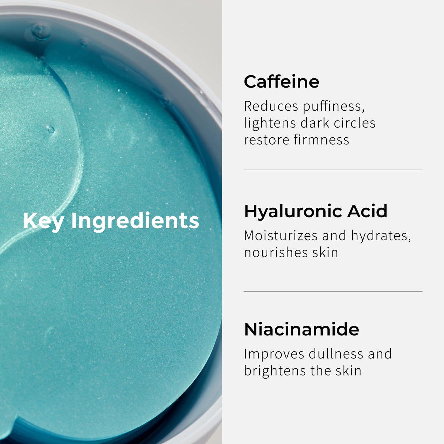 Under Eye Patches for Dark Circles, Puffiness - Eye Bag, Wrinkle Treatment Gel Mask - Caffeine Hyaluronic Acid Niacinamide - Brightening Hydrating - Korean Skincare, Birthday Gift for Women, 30Pairs