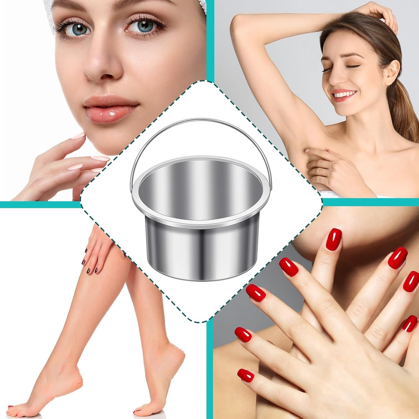 1 Piece Wax Pot Wax Warmer Replacement Tin Inner Pot Portable Hair Removal Waxing Bowl for 500 ml Hair Remover Machine