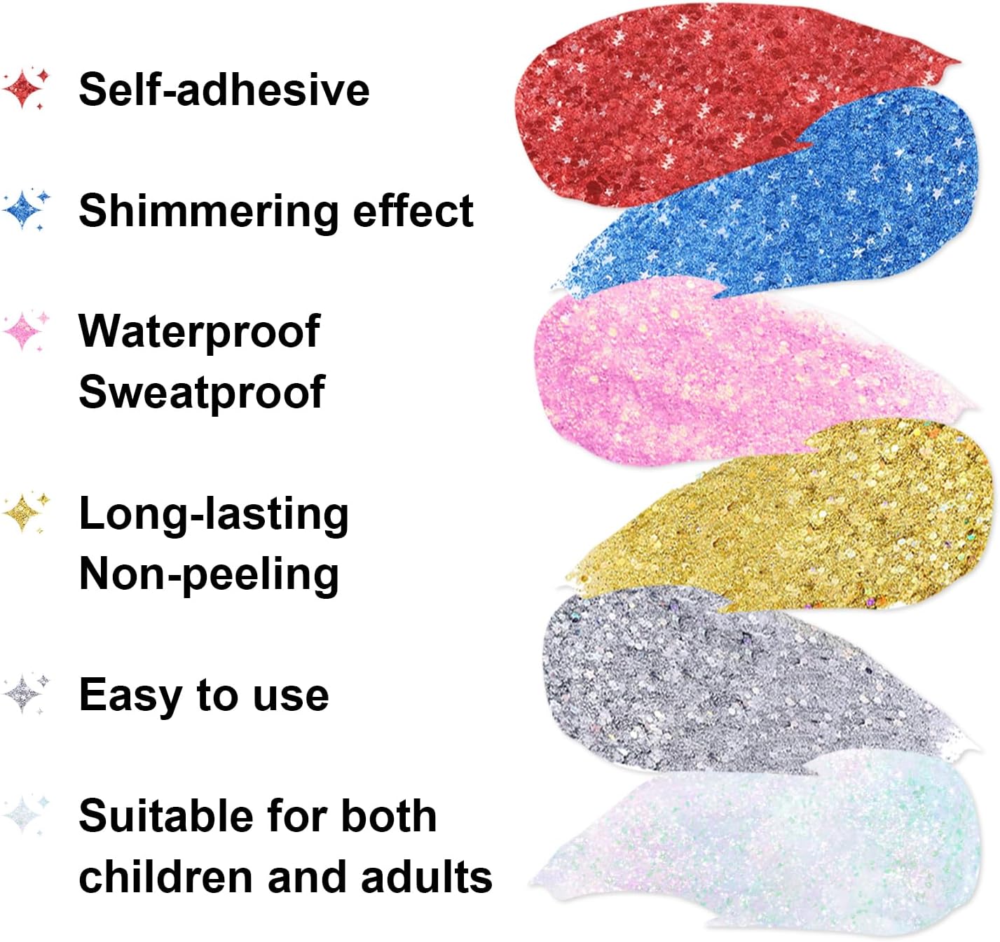 Silver Body Glitter Stick, Halloween Face Glitter Makeup,Holographic Hair Glitters Mermaid Makeup Rave Outfits for Women, Shimmer Face Paint Stick for Christmas (Silver)