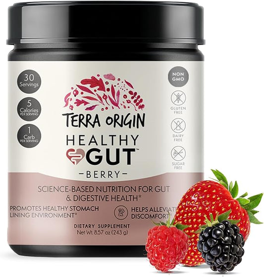 TERRA ORIGIN Healthy Gut Powder (Berry |30-Servings with