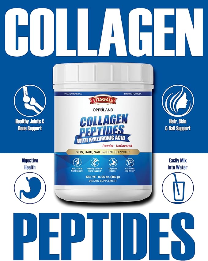 Premium Collagen Peptides - Hydrolyzed Unflavored Powder for Youthful Skin, Strong Nails & Joint Support