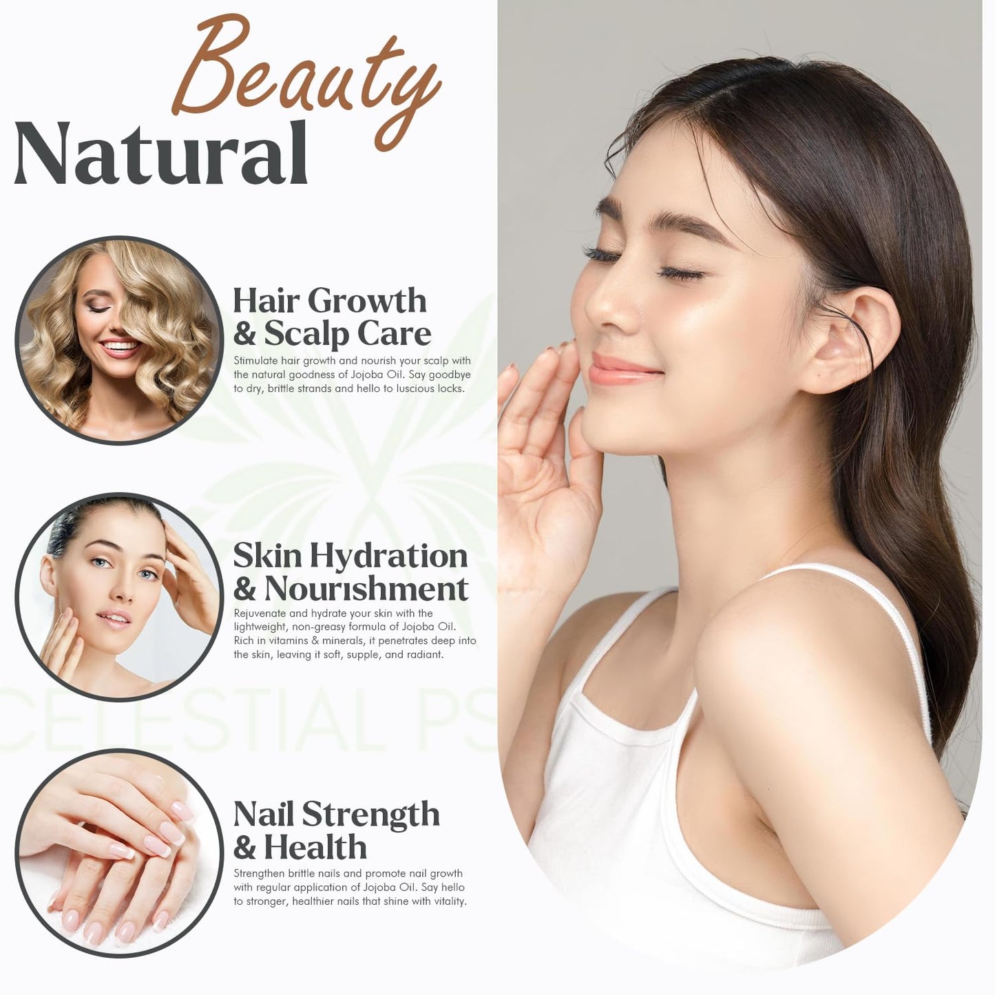 USDA Certified Organic Jojoba Oil (4 Oz) 100% Pure Natural, Chemical-Free, Hexane-Free, Hair Growth, Scalp Care, Skin Hydration, Nails Natural Beauty Enhancement, Anti-Aging