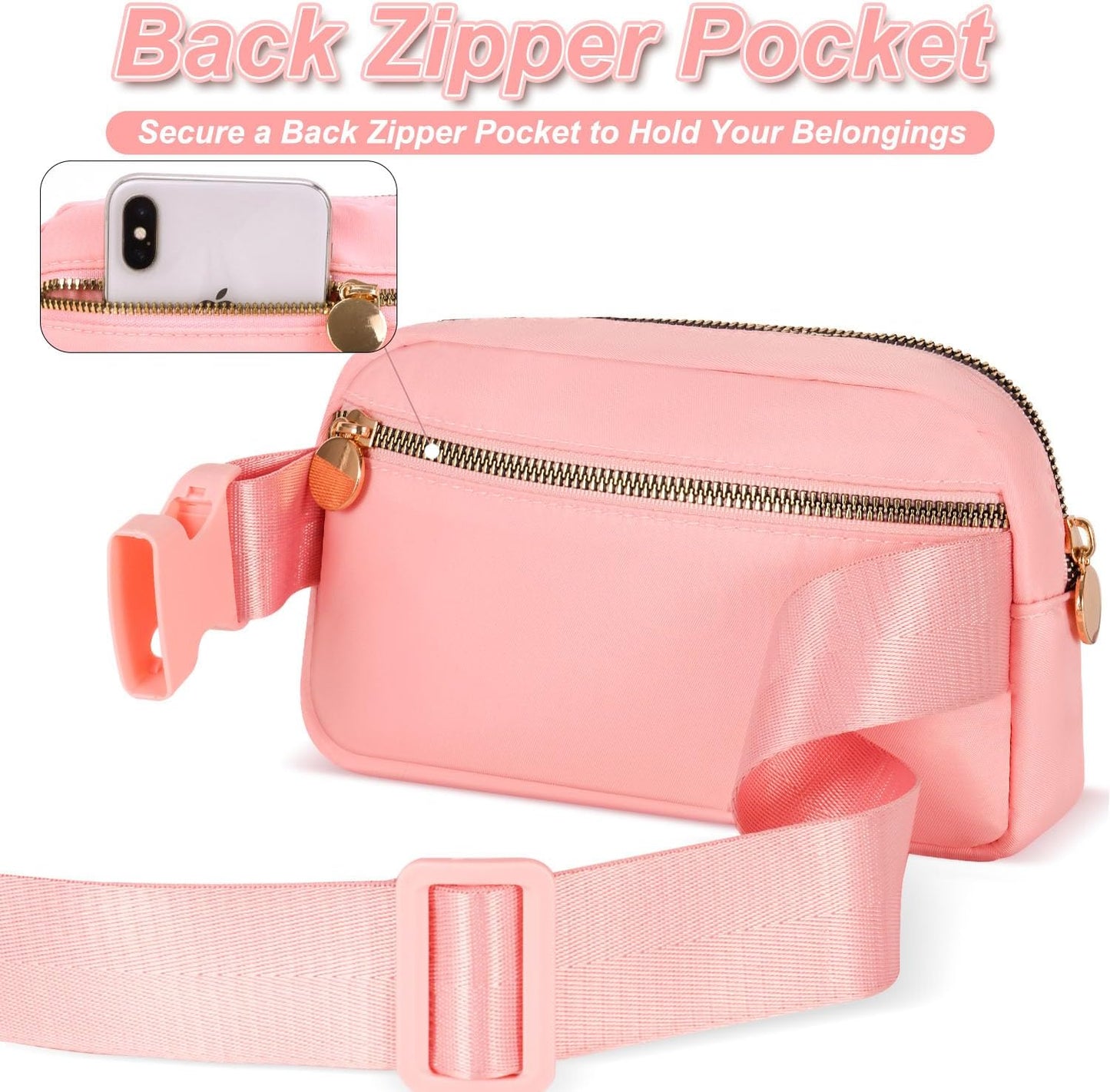 Gifts for Girls & Kids - Birthday Gifts for Daughter & Sister, Essentials for Her, Travel Essentials, Cute Teen Trendy Stuff Waist Packs Belt Bag Crossbody Bag | Peach, Initial T
