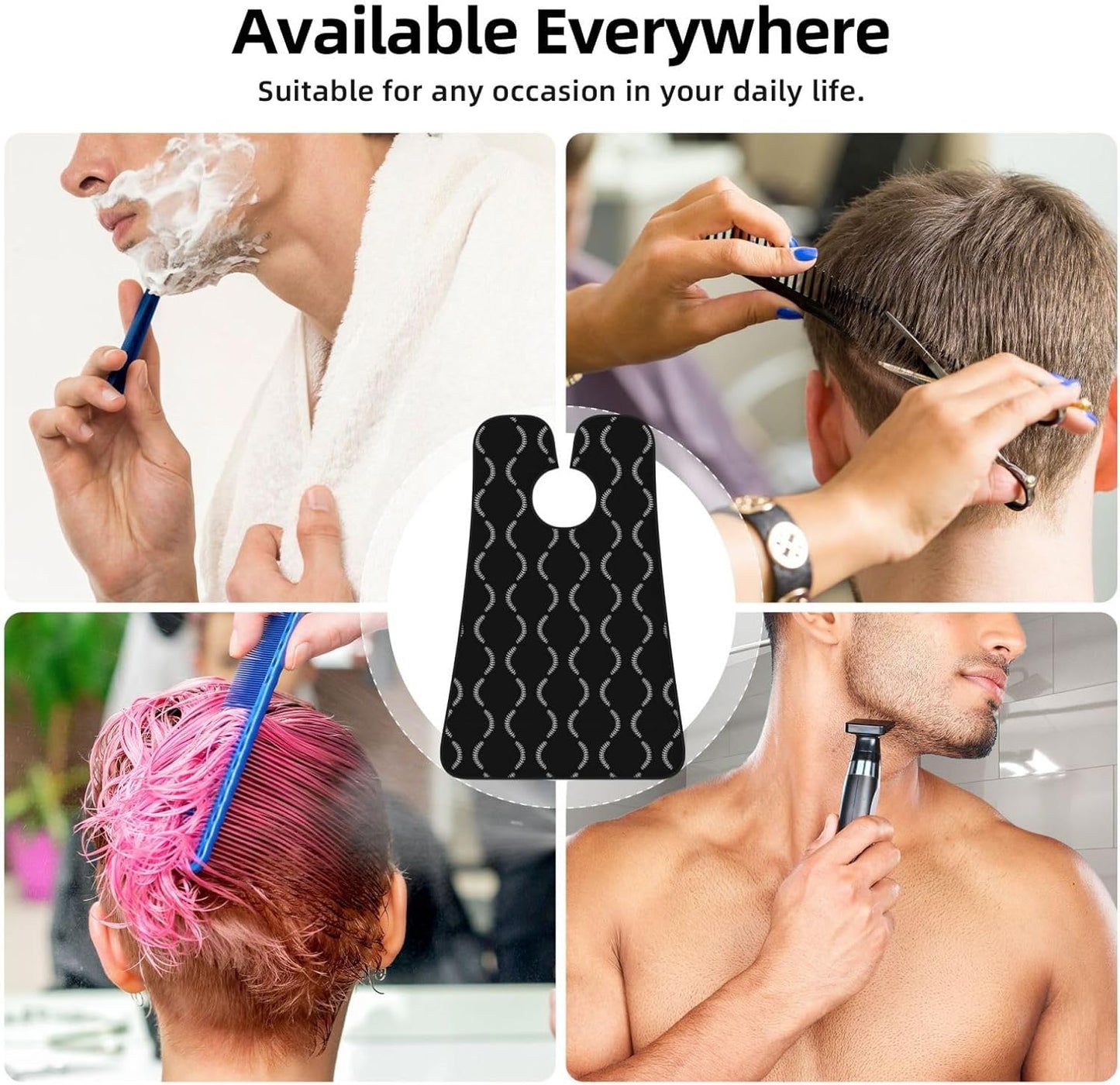 Men's Shaving Accessory Black Baseball Sport Softball American, Waterproof Beard Apron with Hair Catcher & Suction Cups
