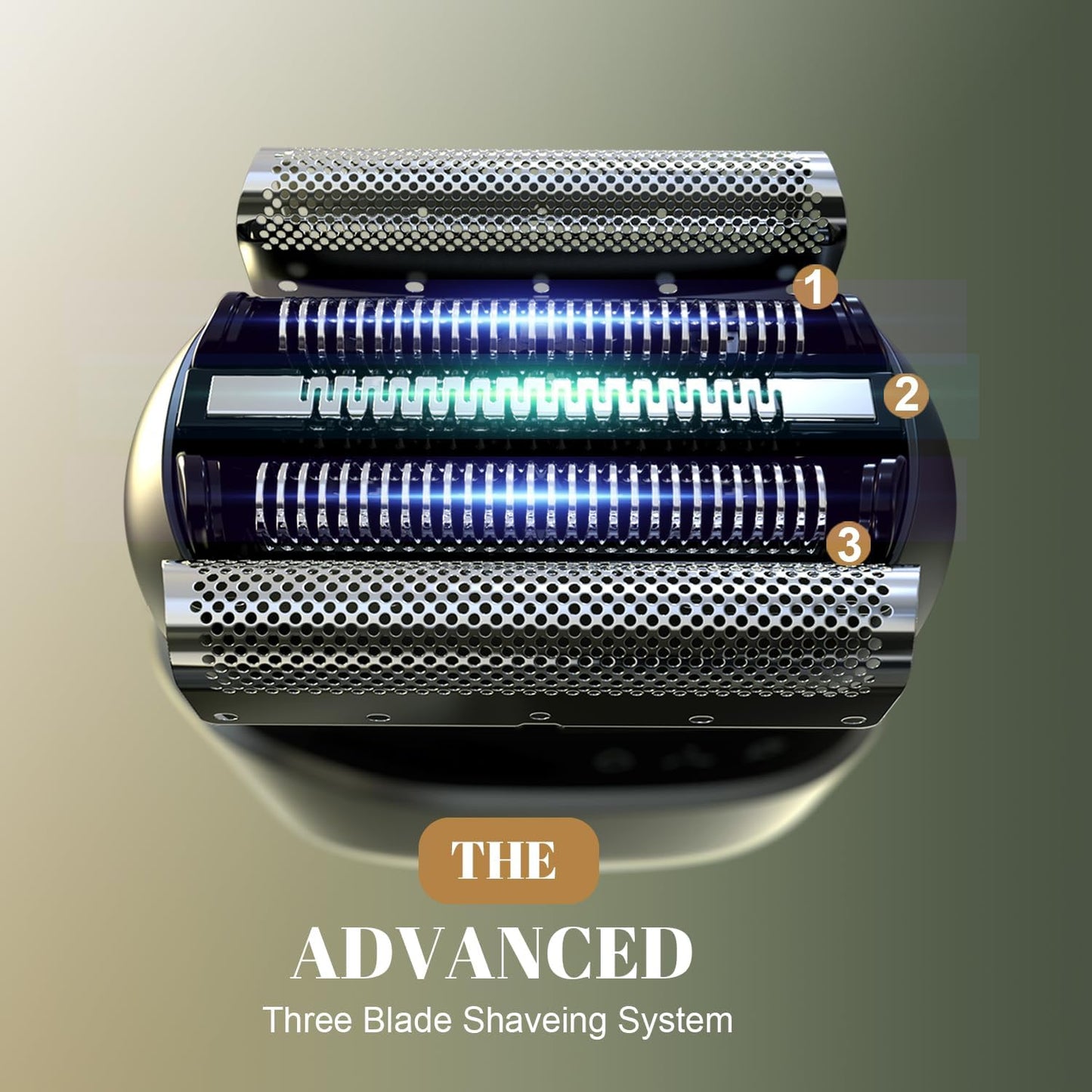 Electric Foil Shaver for Men: Portable Electric Razor for Beard/Face - 3 Floating Blade LED Display USB-C Fast Rechargeable - IPX7 Waterproof for Travel & Home - Carbon Gray