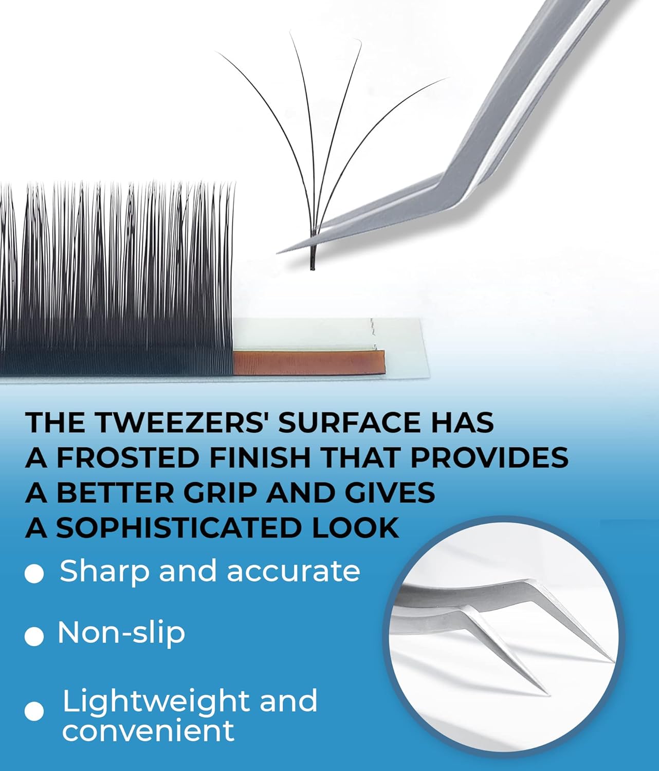 Stacy Lash STL-11 Curved Eyelash Extension Tweezers/Supplies for Classic Extensions & Premade Fans/Precision Tools for Volume False Lashes Application/Beauty Accessories/Eyelashes Tool Applicator