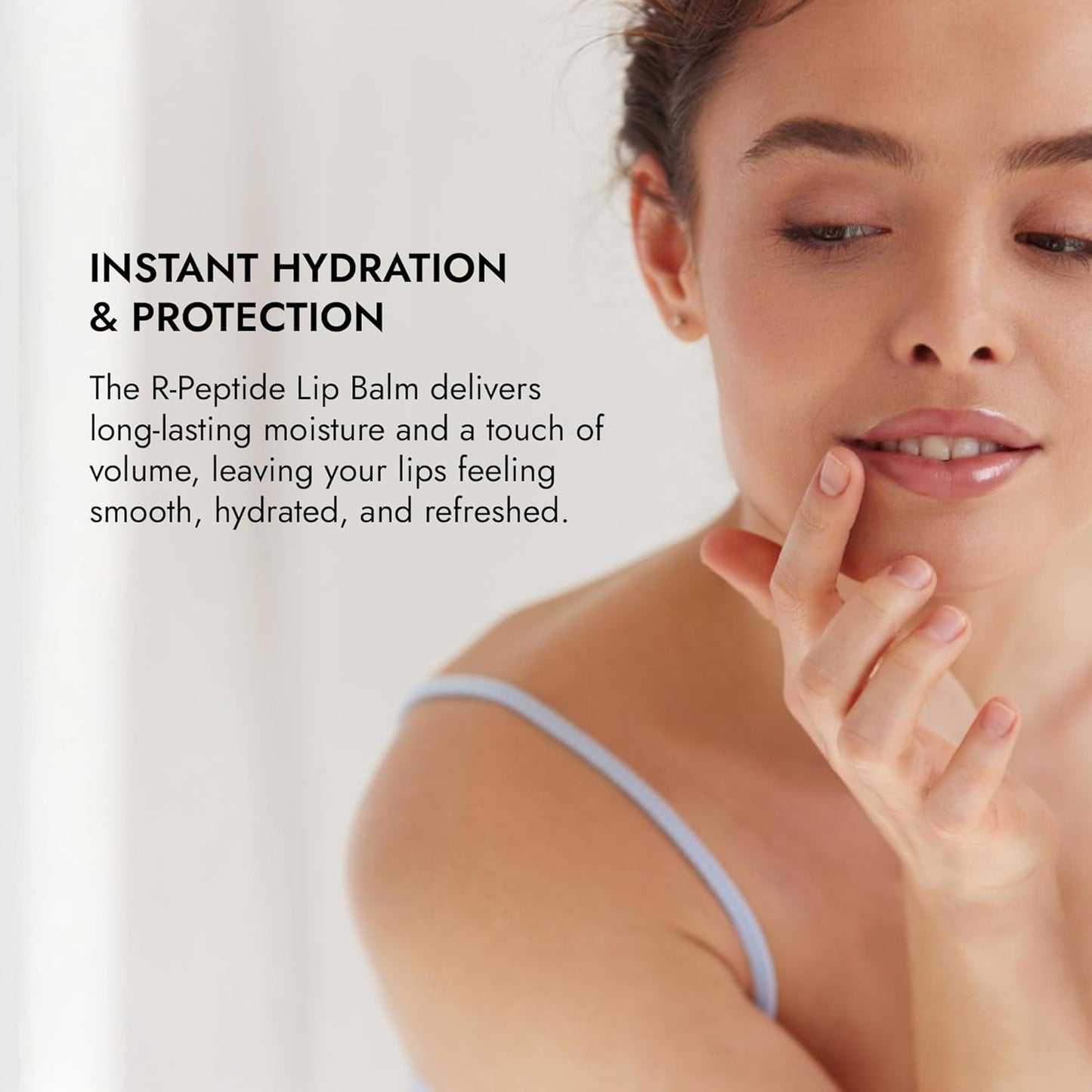 AS OF TODAY R Peptide Lip Balm | Salted Caramel Hydrating Lip Treatment | Hyaluronic Acid + Peptide Glossy Balm | Plumping Moisturizing for Dry Lips | Clean Beauty Formula | 0.35 oz Tube