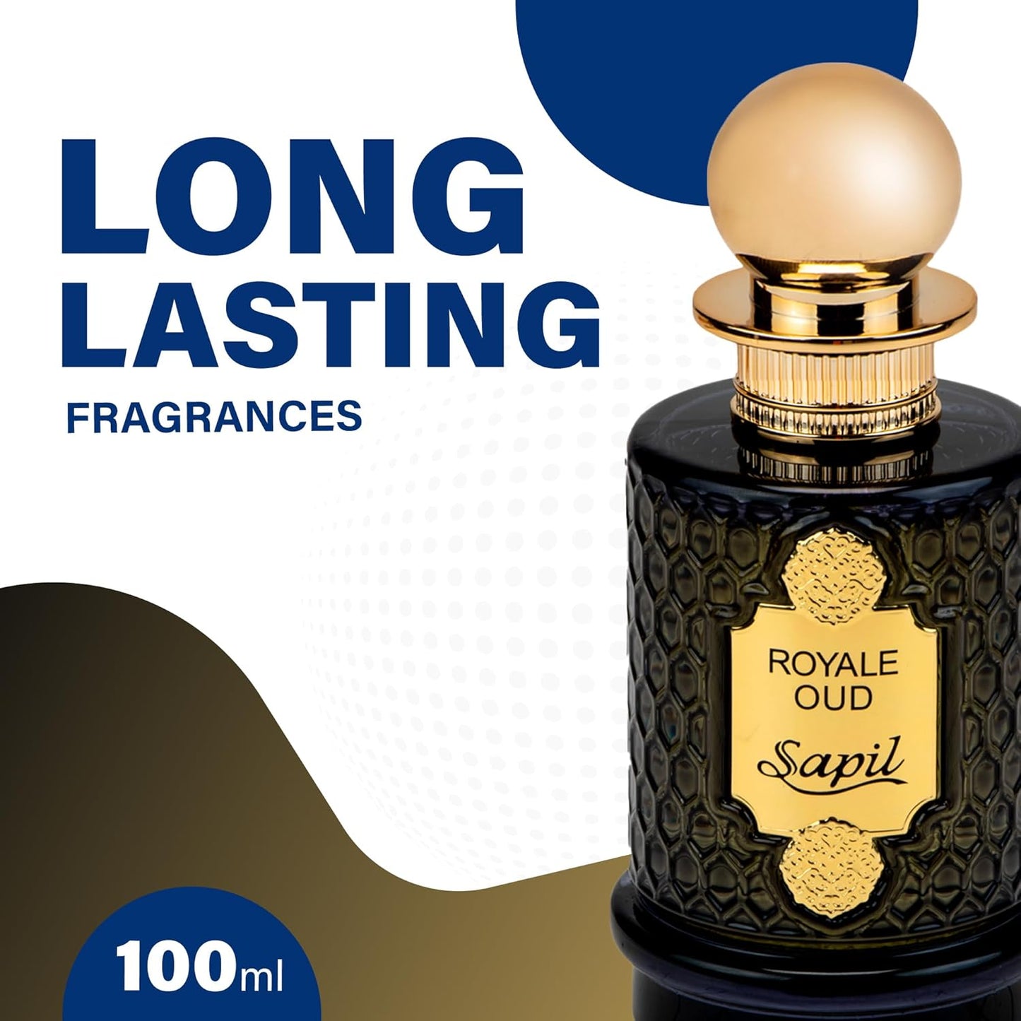 Sapil Royale Oud Unisex Eau De Parfum – Saffron, Nutmeg & Patchouli Musk Blend – Long-Lasting Luxury Arabic Oud Perfume for Men & Women – Premium Dubai Fragrance – 3.38 oz