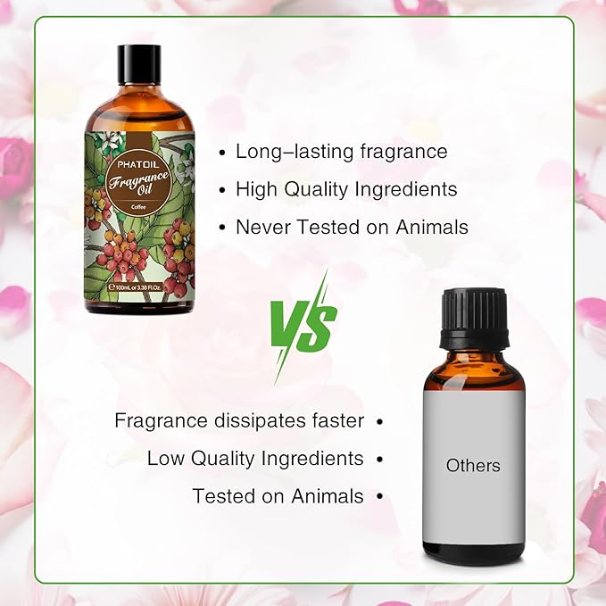 3.38FL.OZ Coffee Fragrance Oils for Aromatherapy, Essential Oils for Diffusers for Home, Perfect for Diffuser, DIY Candle and Soap Making, DIY Scented Products - 100ml